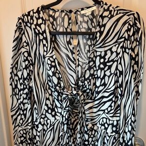 Black and White Patterned Dress TopShop